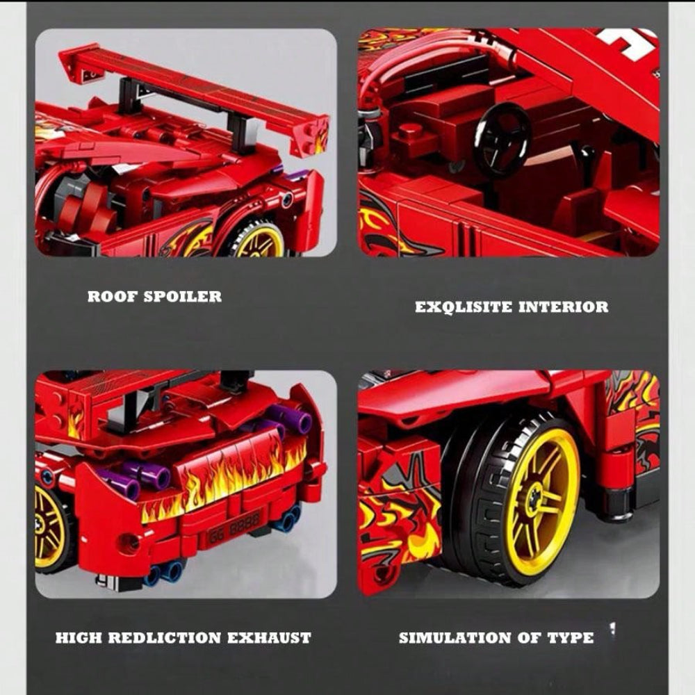 Creative 677Pcs Technical Building Realistic Model Racing Car Toy