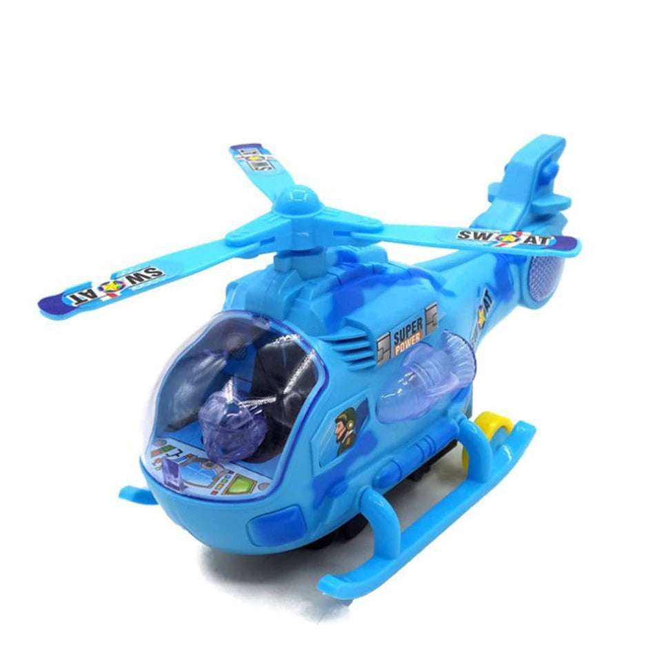 Electric Fighter Aircraft Children Music Flashing Wing Rotation Helicopter Toy For Kids