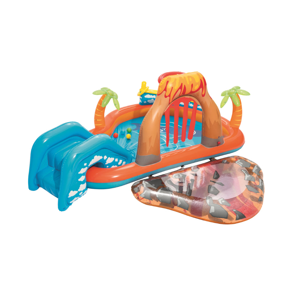 2.65M X 2.65M X 1.04M Bestway 53069 Lava Lagoon Play Centre Safe Inflatable Marine Ball Paddling Pool