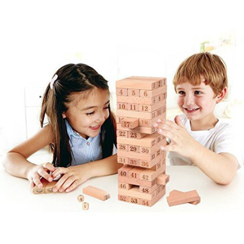 Classic Plain Jenga Wooden Puzzle Blocks Stacking Game 48 Pcs For Toddlers