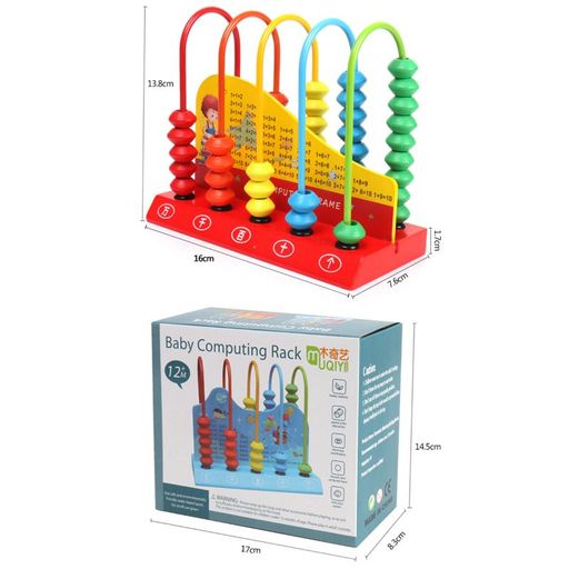 Wooden Abacus Mathematical Learning Rack For Toddlers