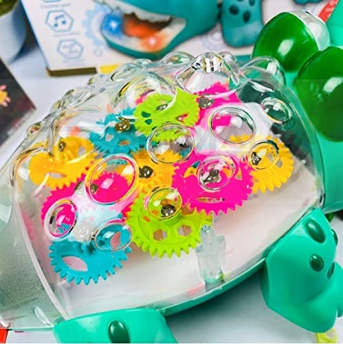 Electric Crocodile Transparent Concept Gear Crocodile Universal Wheel Gear Rotation Vehicle With Music LED Flashing Toy