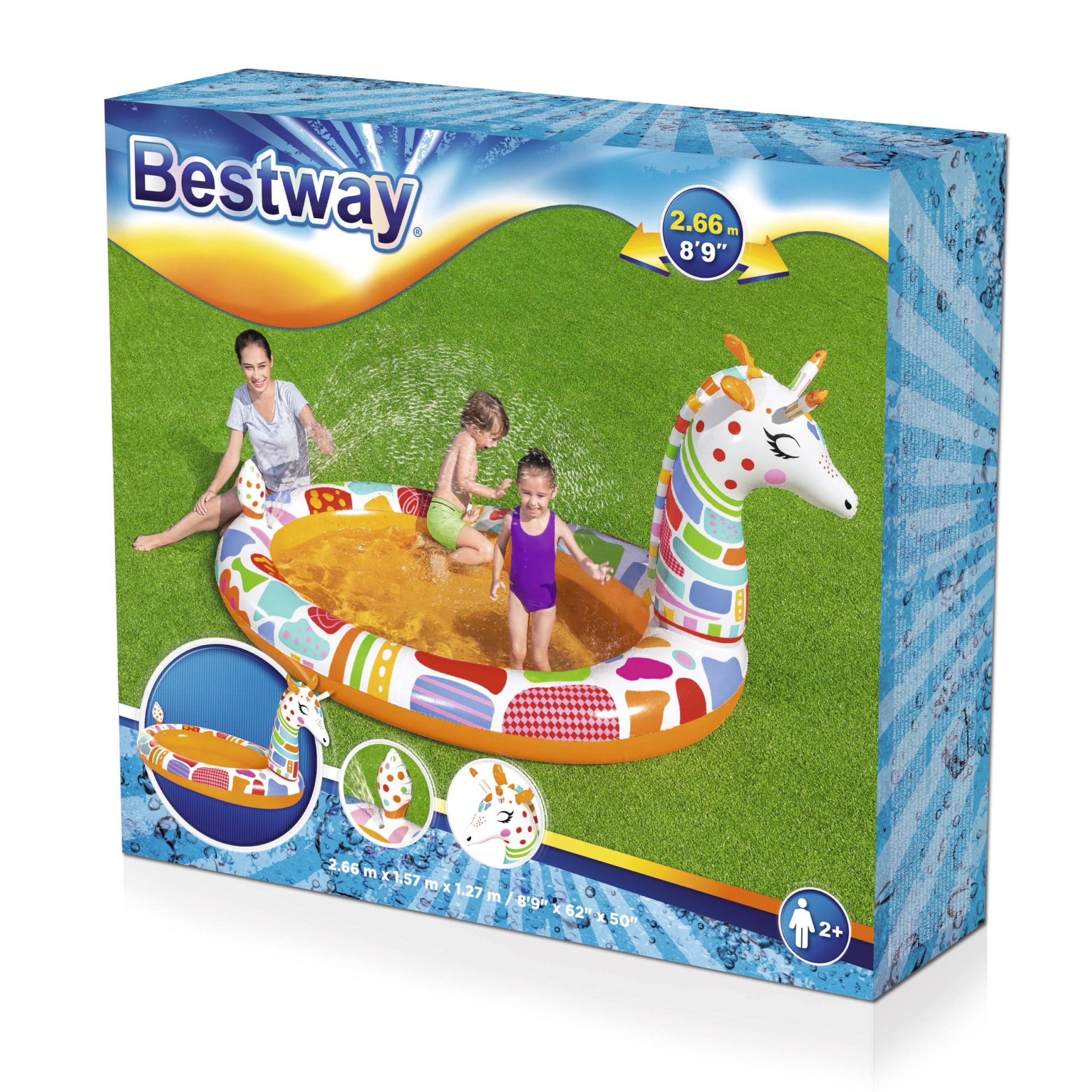 Bestway 53089 Cute Giraffe Animal Shape Water Splash Swimming Pool