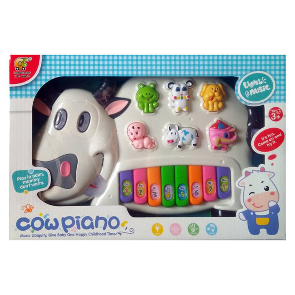Cow Piano Interactive Kids Toy Animals Sounds & Lights Play Toy