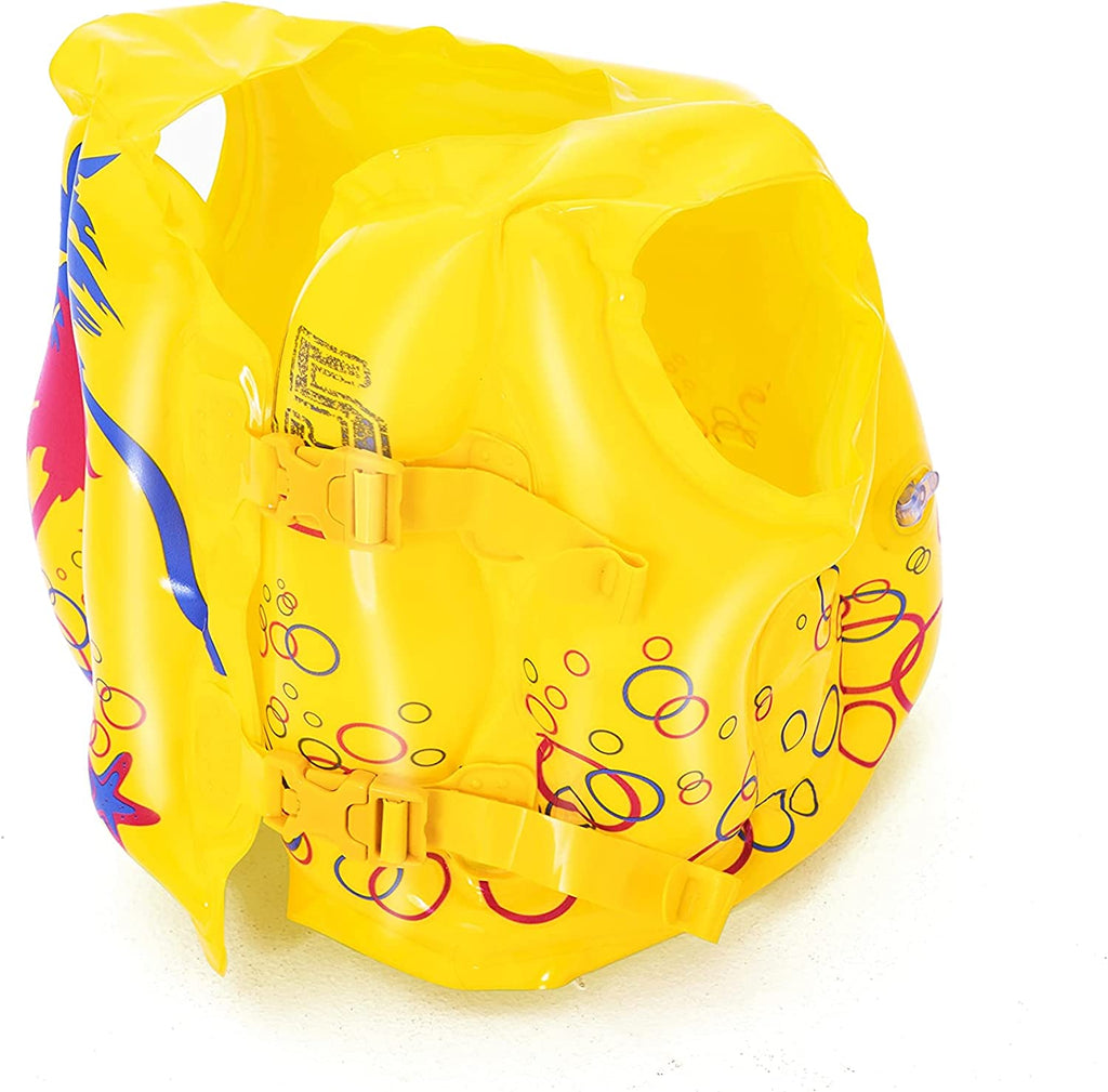 Bestway 32069 Inflatable Tropical-Print Swim Vest Yellow