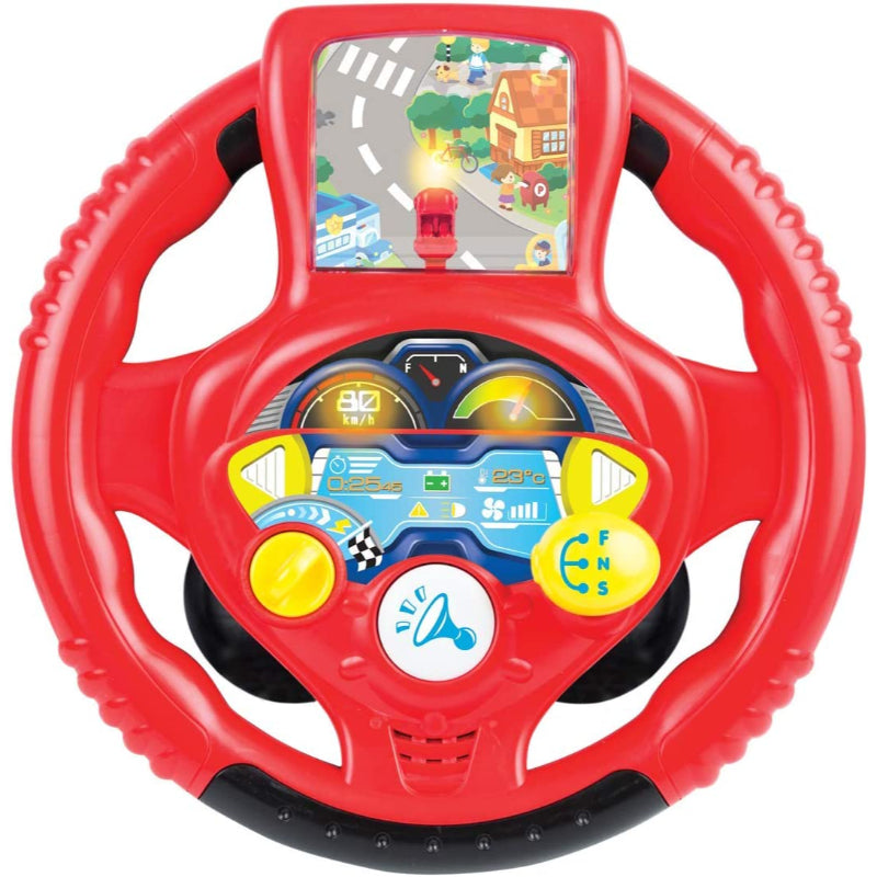 Colorful Speedster Driver Red Musical Toy Steering Wheel for Kids