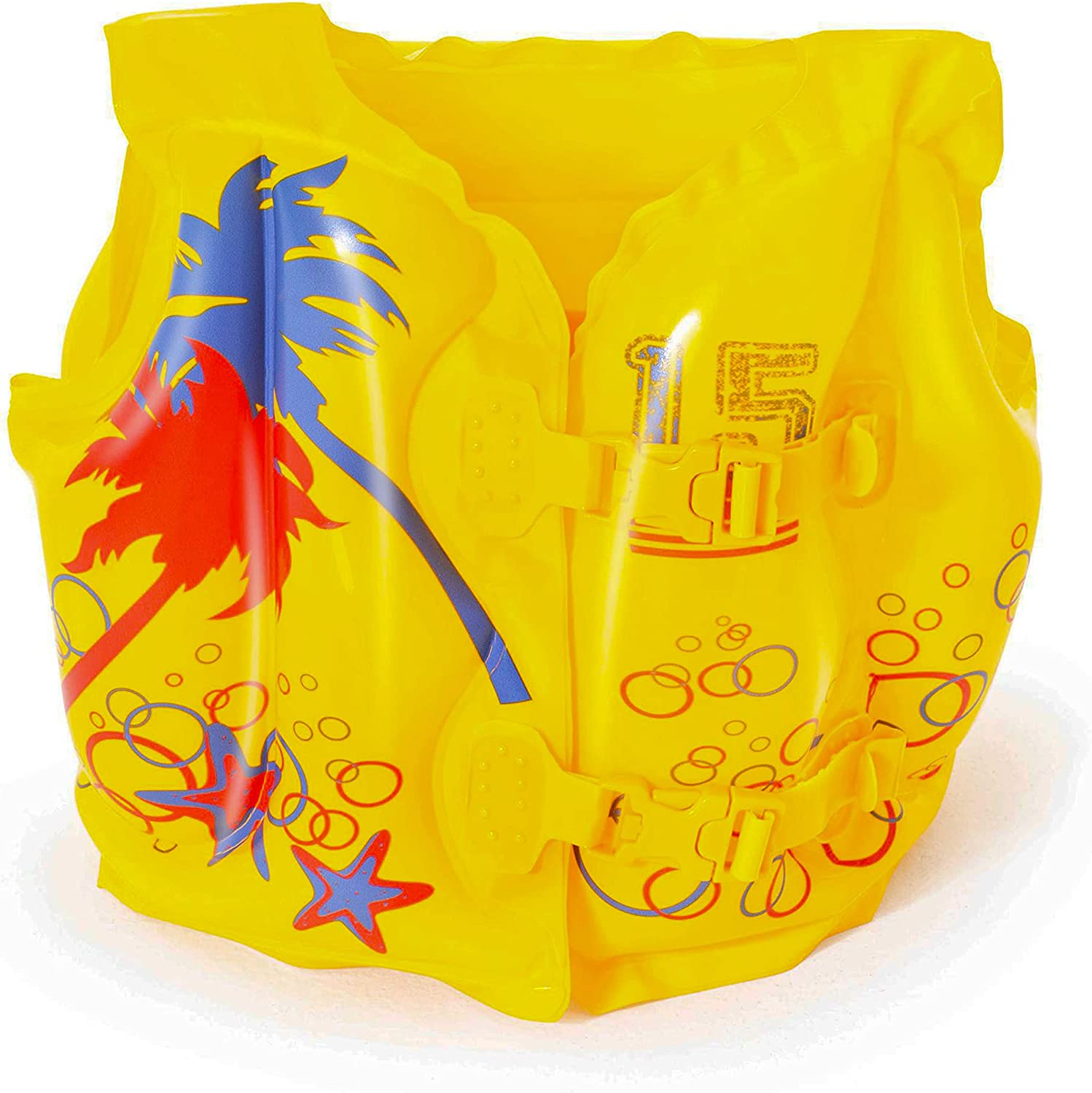 Bestway 32069 Inflatable Tropical-Print Swim Vest Yellow