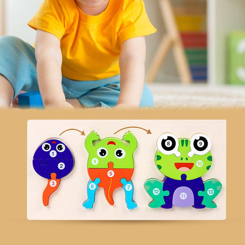 Early Learning Preschool Educational Game Life Cycle Wooden Jigsaw Puzzle Set Toy for Kids