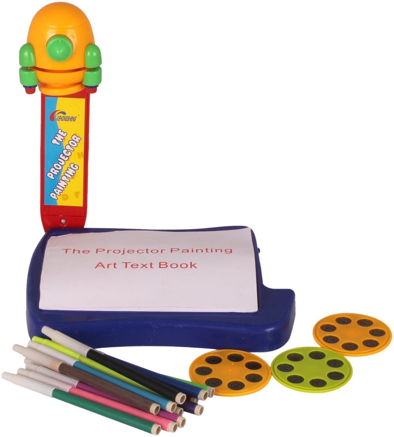 Projector Painting Activity Toy Learning Kit With Changeable Slides And 21 Shades Paper Book