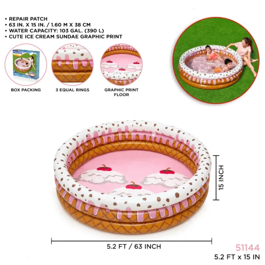 Bestway 51005 Inflatable Deep Dive 3-Ring 1.83m X 33cm Summer Garden Kids Pool