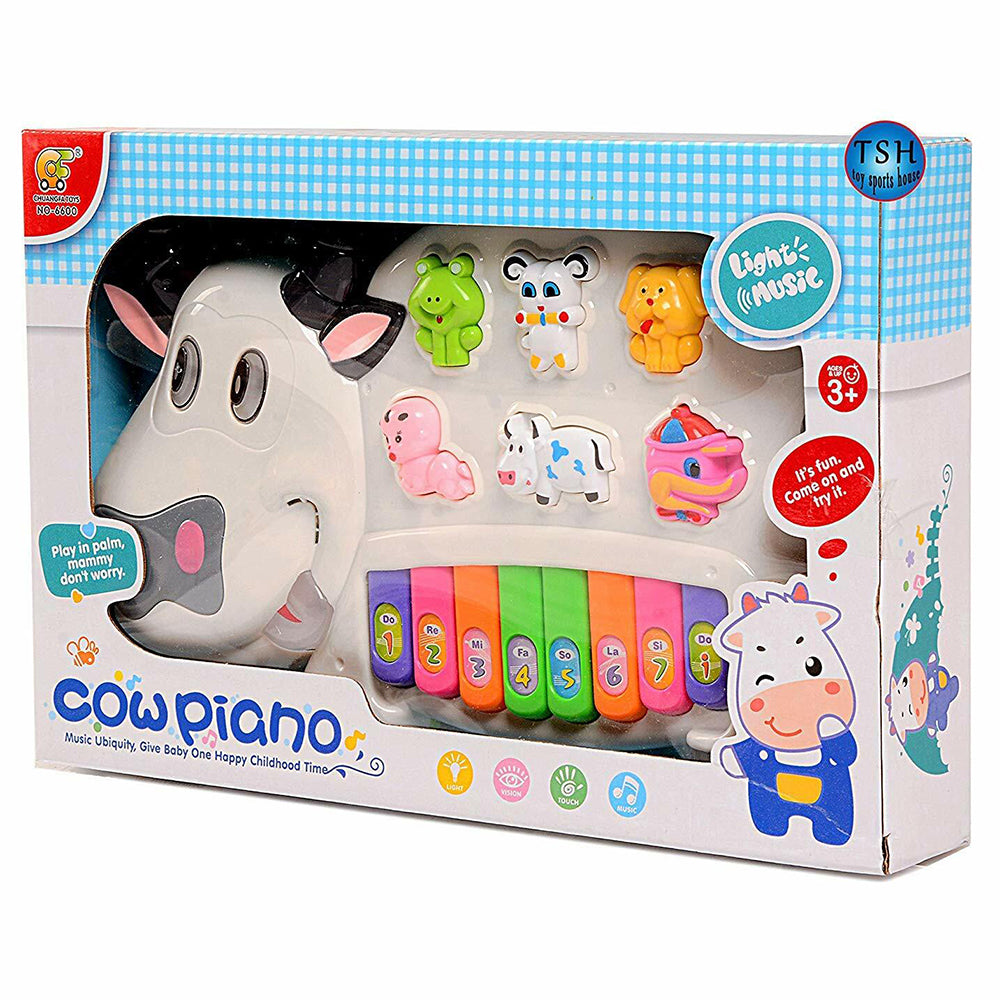 Cow Piano Interactive Kids Toy Animals Sounds & Lights Play Toy
