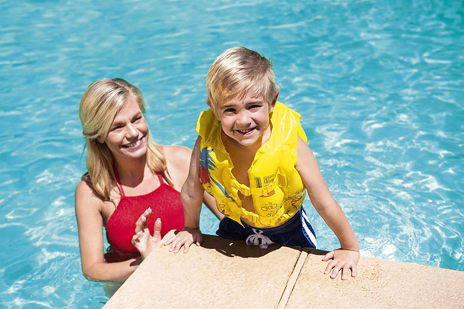 Bestway 32069 Inflatable Tropical-Print Swim Vest Yellow