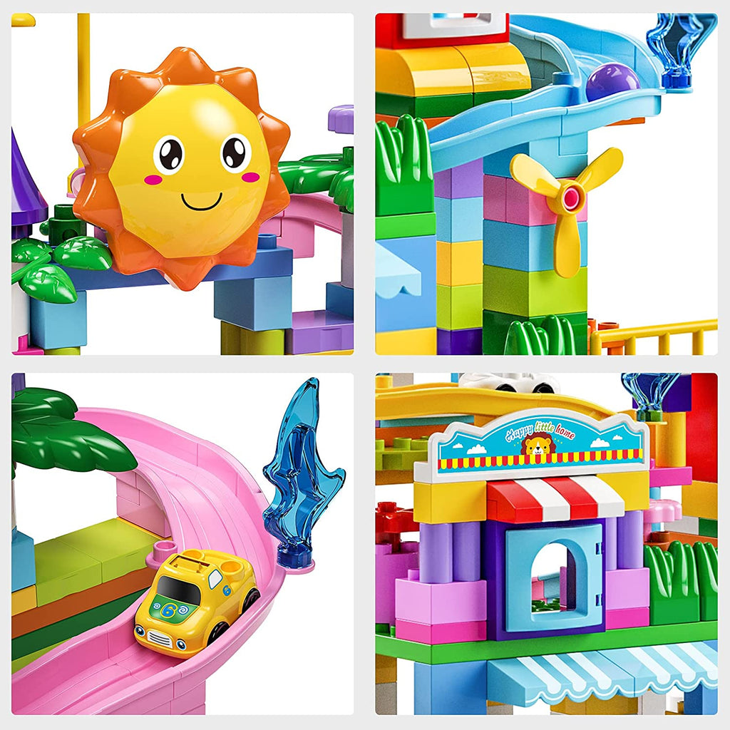 Two-In-One Design Small Colorful Coaster Track Building Blocks For Kids