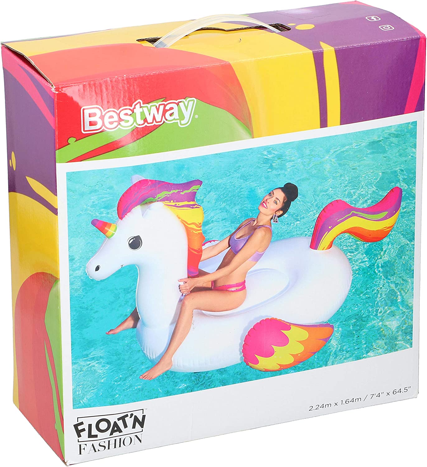 Bestway 41113 Inflatable Supersized Unicorn Ride-On Swimming Pool