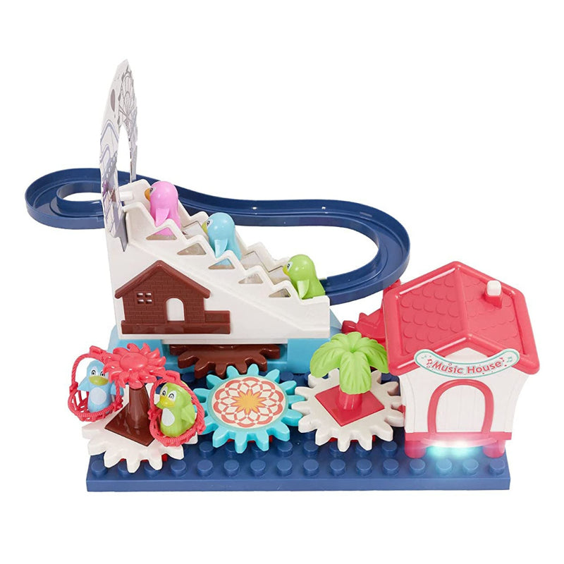 Colorful Electrical Penguin Slide & Climbing Ladder Building Blocks for Kids