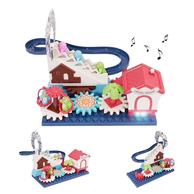 Colorful Electrical Penguin Slide & Climbing Ladder Building Blocks for Kids