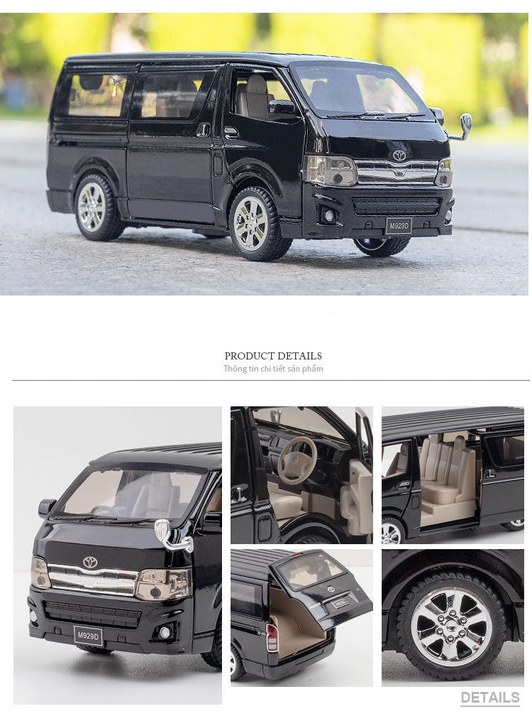 High Simulation 1:32 Toyota Hiace Alloy Die-Cast Model MPV Vehicle With Sound And Light