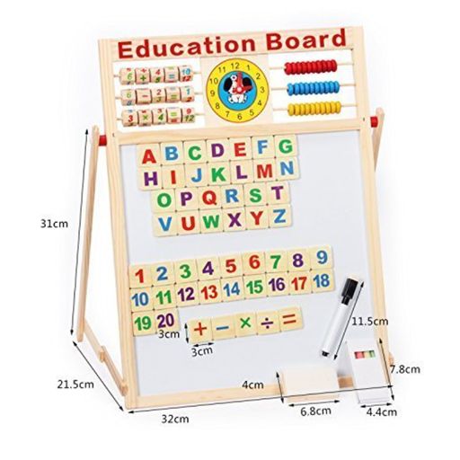 Educational Multipurpose Double-Sided Learning Magnetic Wooden Board