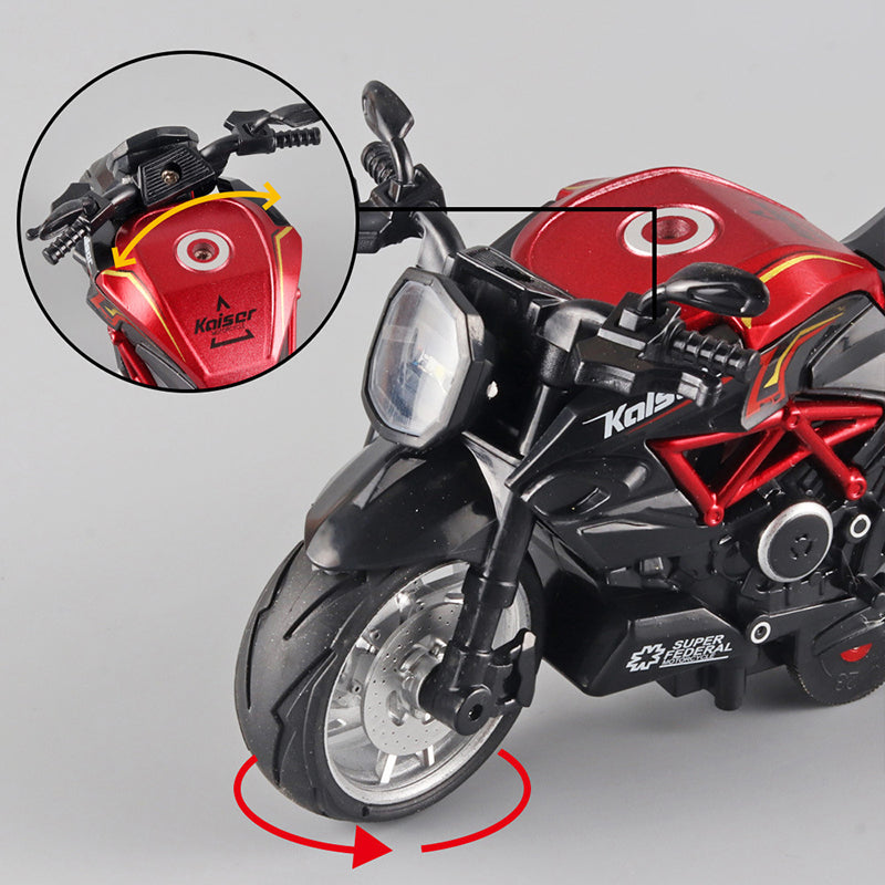 1:12 Alloy Series Classic Racing Pull Back Sports Bike With Flashing Lights And Sounds