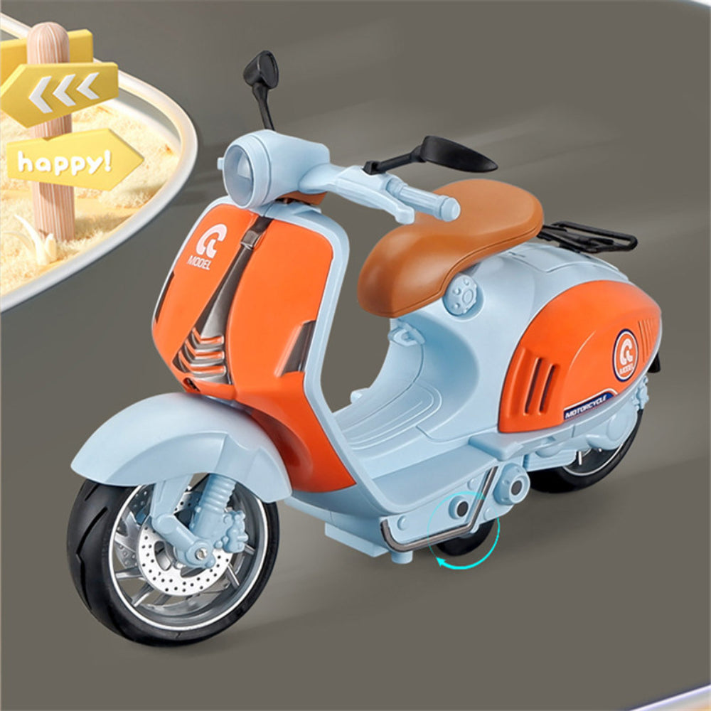 1/10 Alloy Mini Retro Diecast Model Classic Street Motorcycle Toy With Sound And Lights