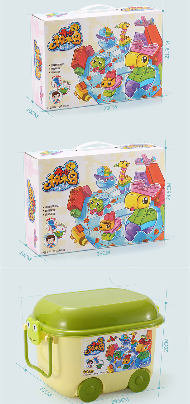 Baby Soft Plastic Large Size Particle Bricks Compatible Touch Hand Teethers Blocks DIY Rubber Building Block Education Toy