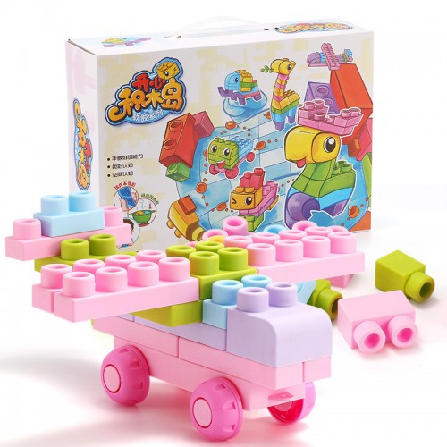 Baby Soft Plastic Large Size Particle Bricks Compatible Touch Hand Teethers Blocks DIY Rubber Building Block Education Toy