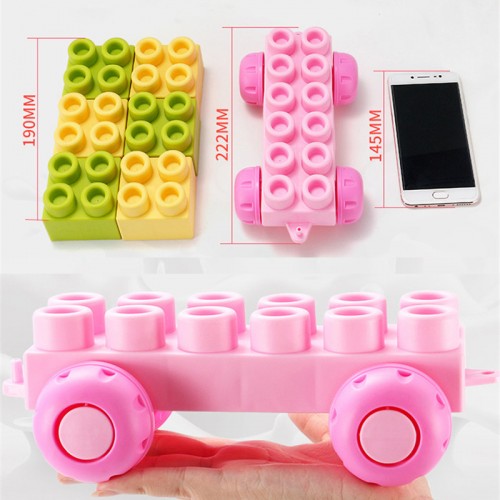 Baby Soft Plastic Large Size Particle Bricks Compatible Touch Hand Teethers Blocks DIY Rubber Building Block Education Toy