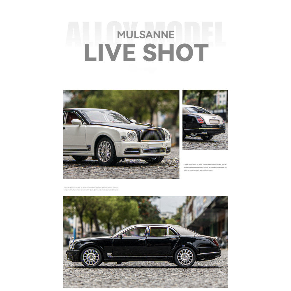 1:24 Bentley Mulsanne Alloy Die-Cast Model Car With Sound & Light