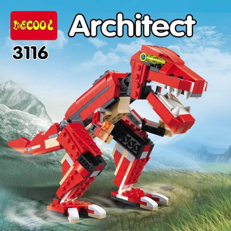 374Pcs Architect Bricks 3 In 1 Dinosaur Car Airplane Building Blocks Set