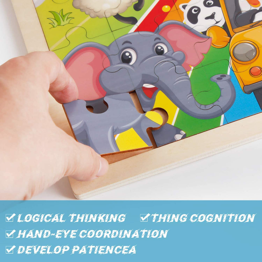 24 PCS Wooden Educational Puzzle Toy For Early Learning