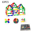 63Pcs Master 3D Stimulating Magnetic Building Construction Sticks And Balls Set
