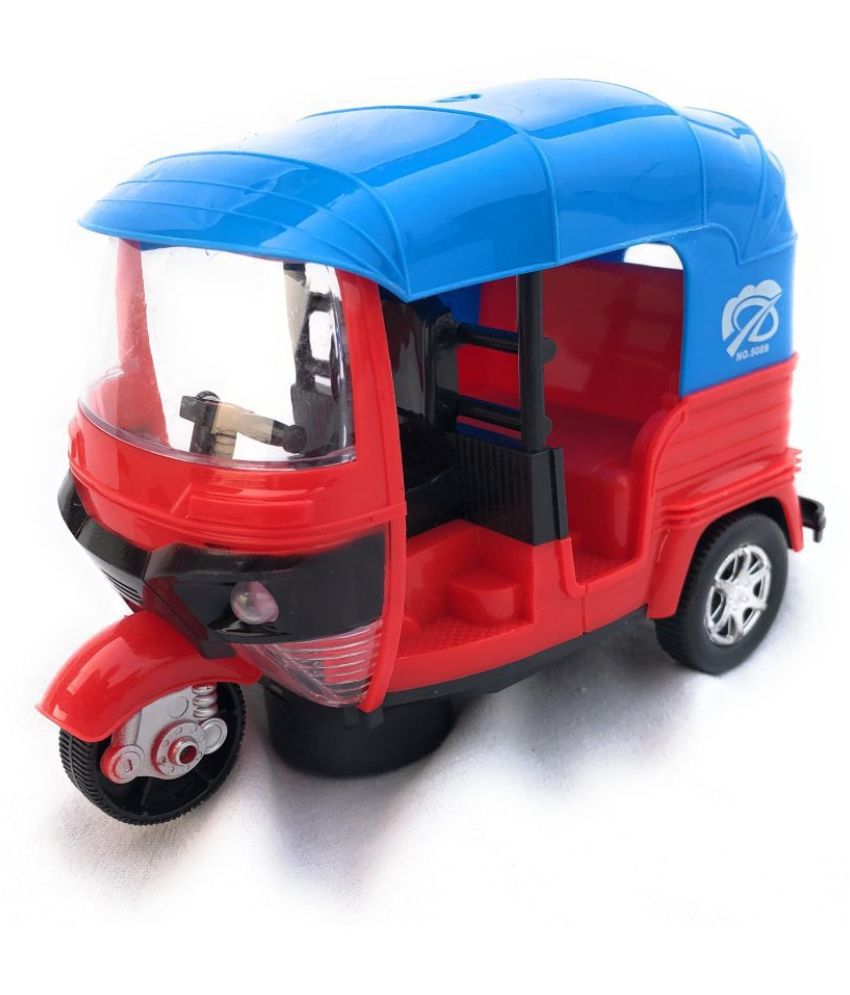 Bump & Go Auto Rickshaw Toy with Sound & Flashing Light for Kids