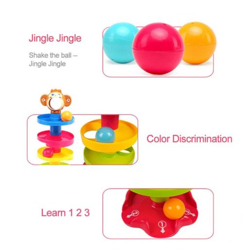 Baby Roll Ball Stacking Tower Ramp Puzzle for Kids