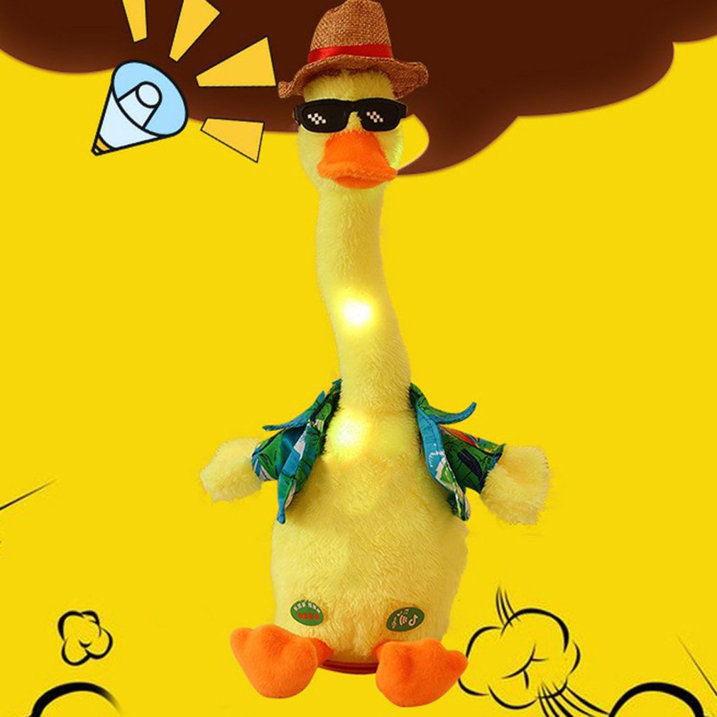 Rechargeable Dancing Duck Electric Soft Plush Doll Babies Duck That Can Sing And Dance Voice Interactive Bled Stark Toy