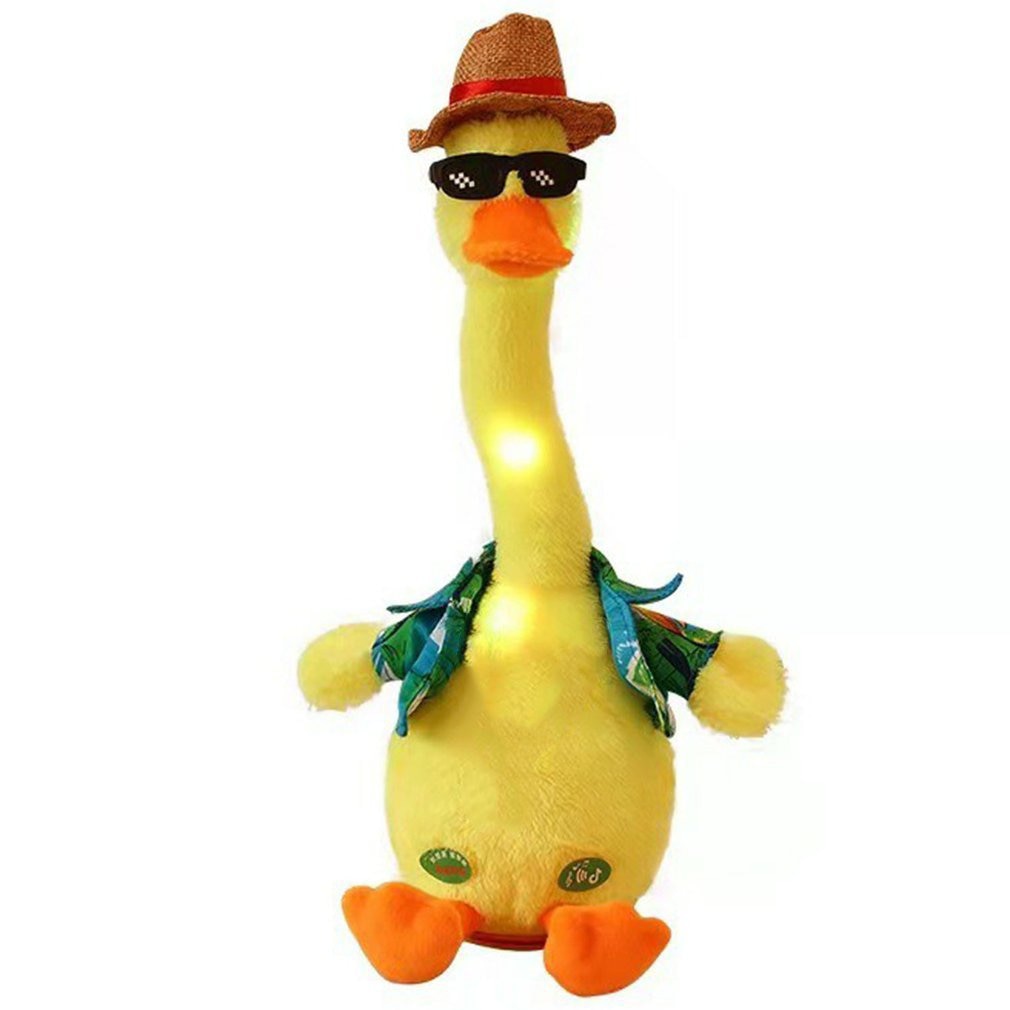 Rechargeable Dancing Duck Electric Soft Plush Doll Babies Duck That Can Sing And Dance Voice Interactive Bled Stark Toy