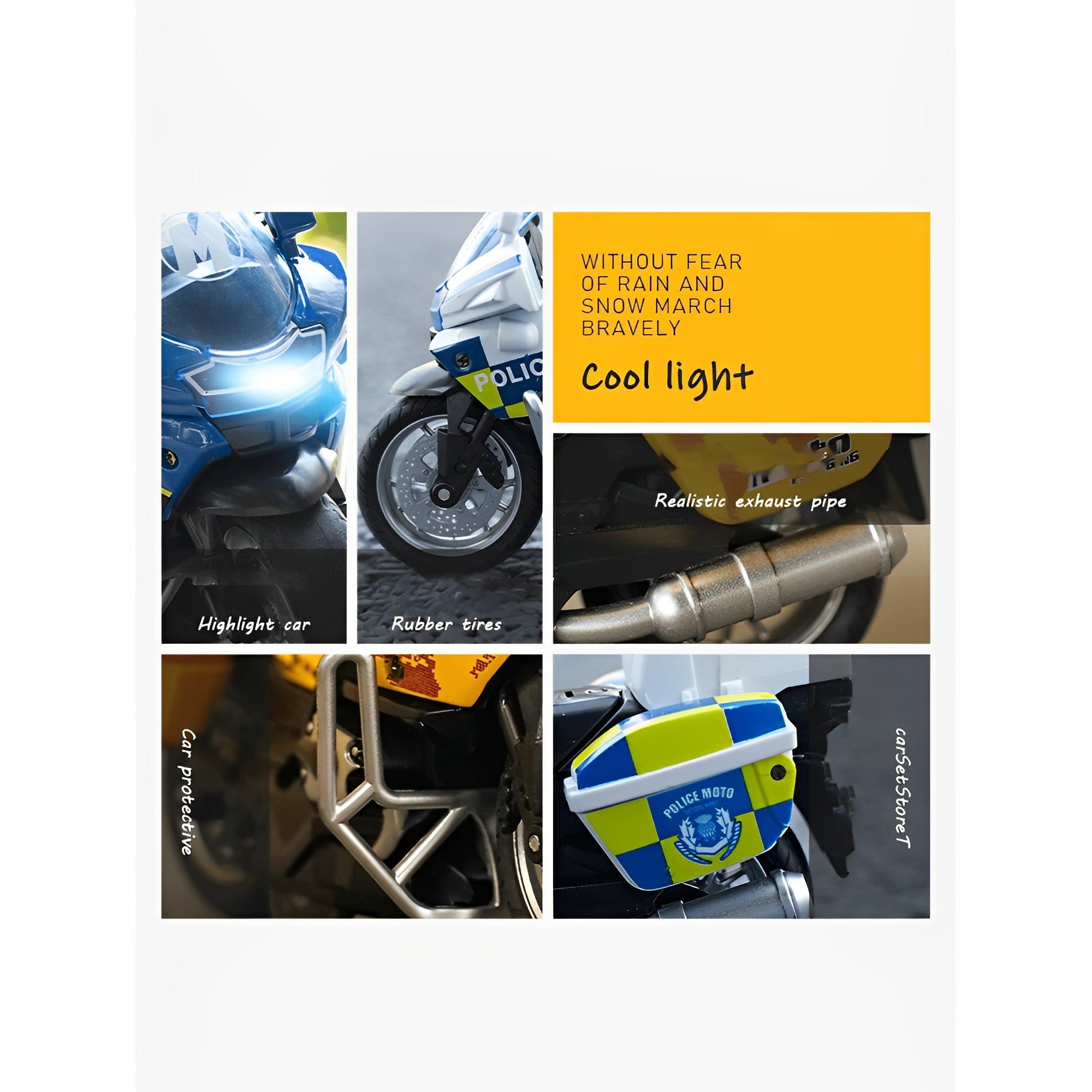 1:14 Friction Powered Alloy Die-Cast Motorbike With Cool Lights Effects And Music