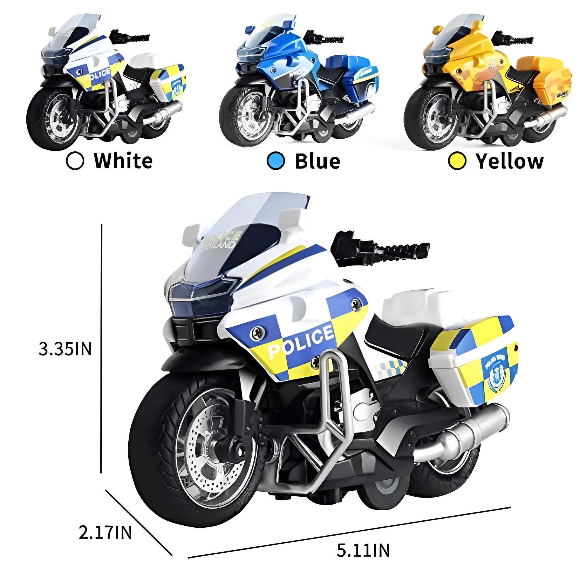 1:14 Friction Powered Alloy Die-Cast Motorbike With Cool Lights Effects And Music