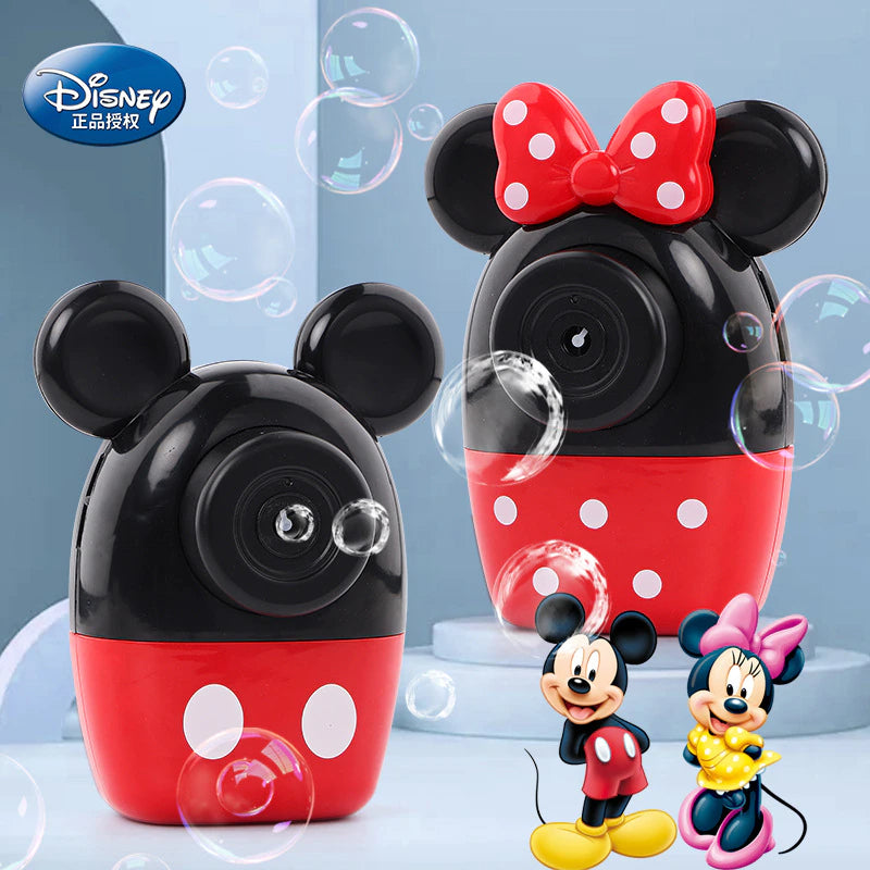 Disney Mickey Mouse Minnie Automatic Bubble Blowing Machine Lighting Music Kids Toy