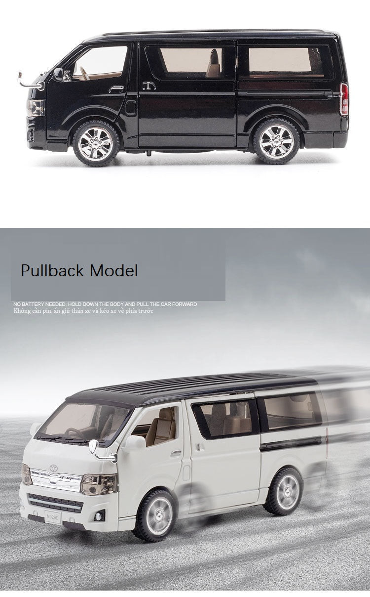 High Simulation 1:32 Toyota Hiace Alloy Die-Cast Model MPV Vehicle With Sound And Light