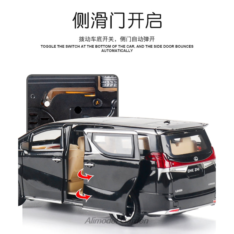 Lexus LM300H MPV Model Car Alloy Die-casting With Sound Light Pull Back Car