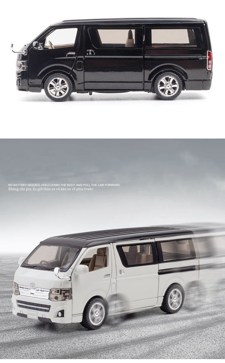 High Simulation 1:32 Toyota Hiace Alloy Die-Cast Model MPV Vehicle With Sound And Light