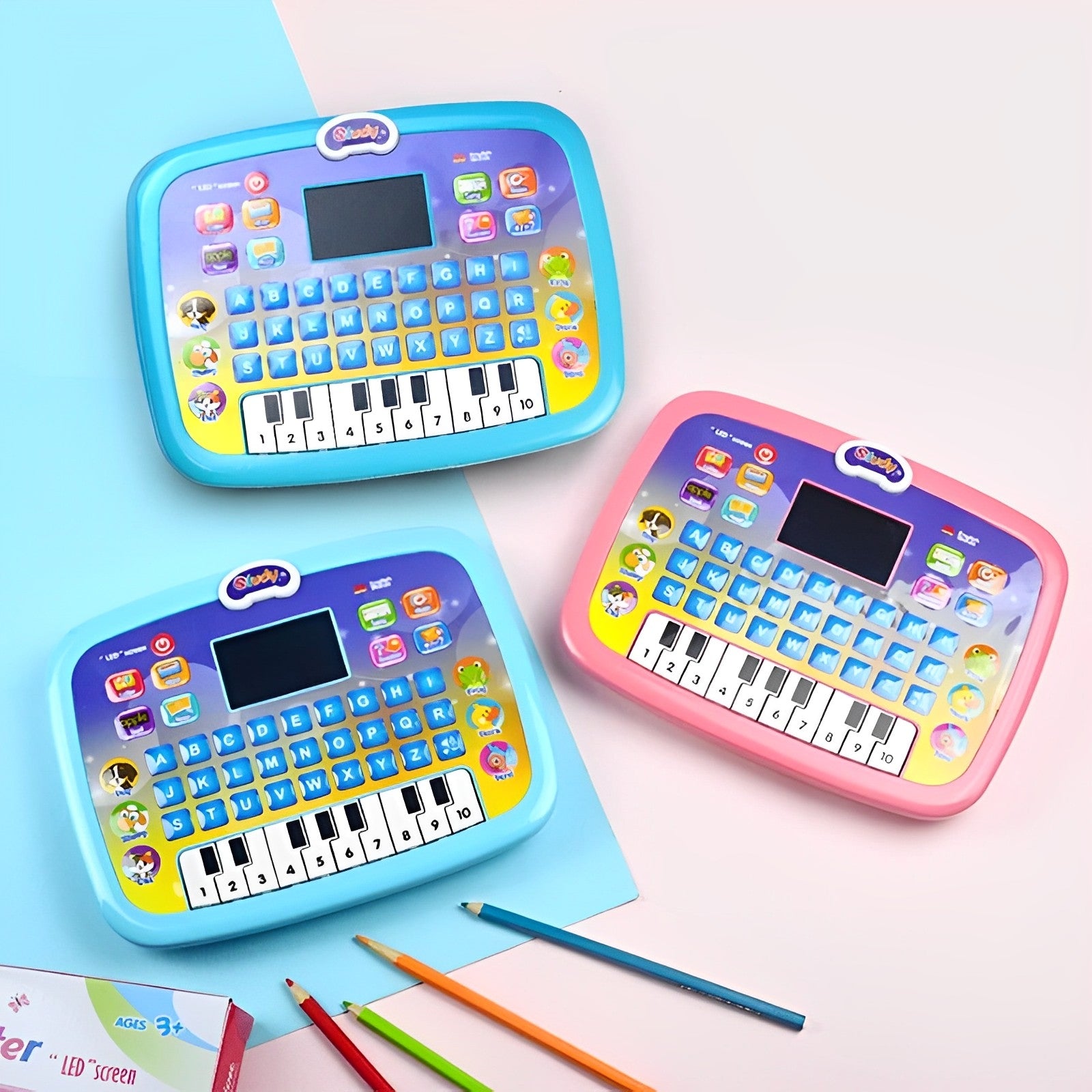 26 English Words Kids Learning Educational Tablet With Led Screen