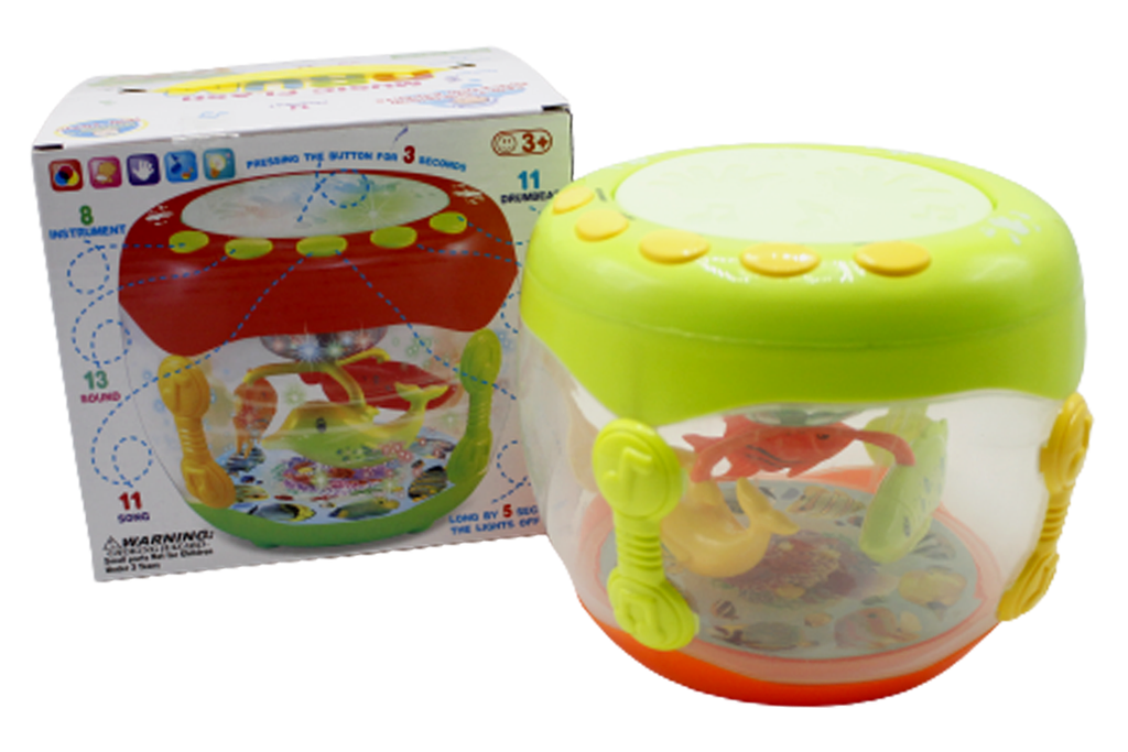 Musical Toy Drum Flash Drum For Kids Battery Operated
