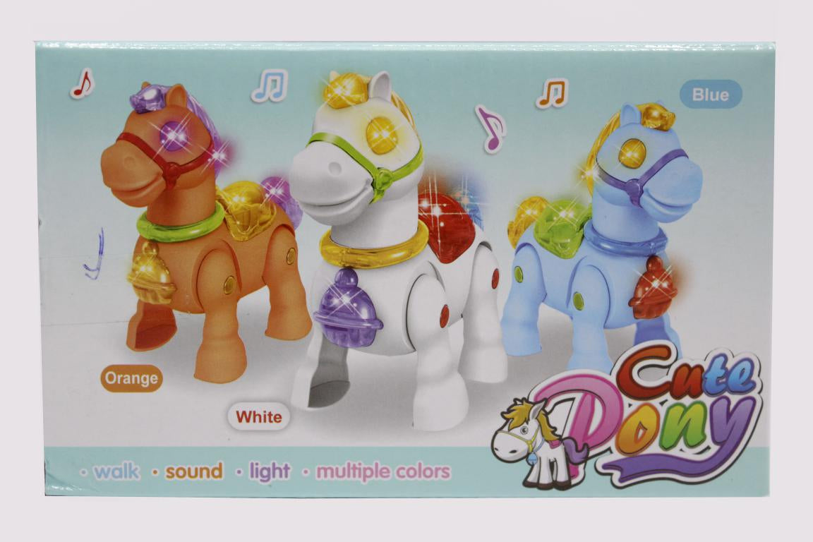 Cute Dony Pony Horse Walking With Light & Sound Battery Operated Toy