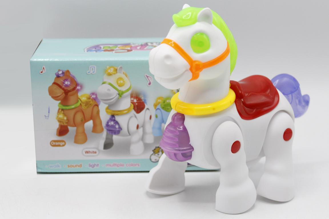 Cute Dony Pony Horse Walking With Light & Sound Battery Operated Toy
