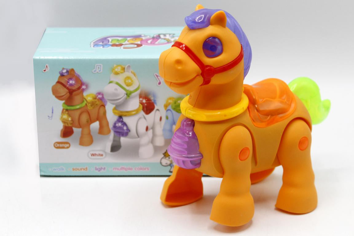 Cute Dony Pony Horse Walking With Light & Sound Battery Operated Toy