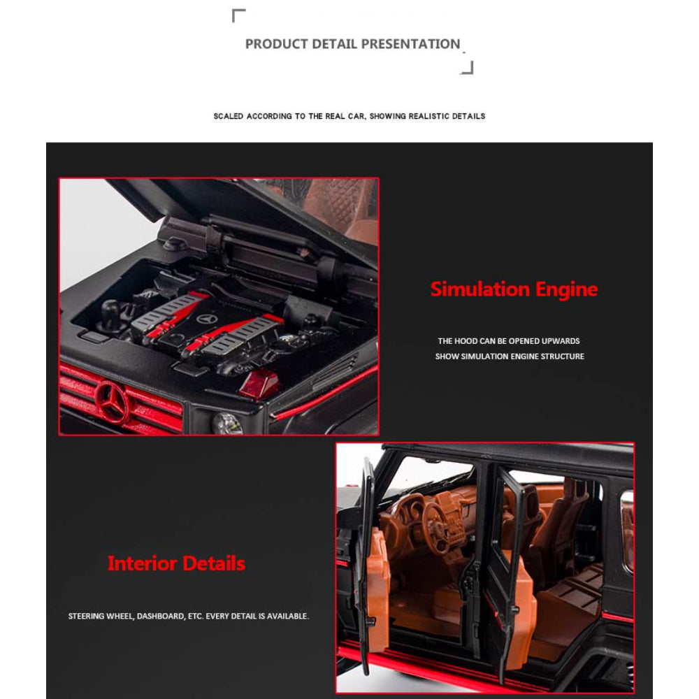 Mercedes Benz G500 Diecast Alloy Off-Road SUV Simulation Model Vehicle With Dynamic Music And Light