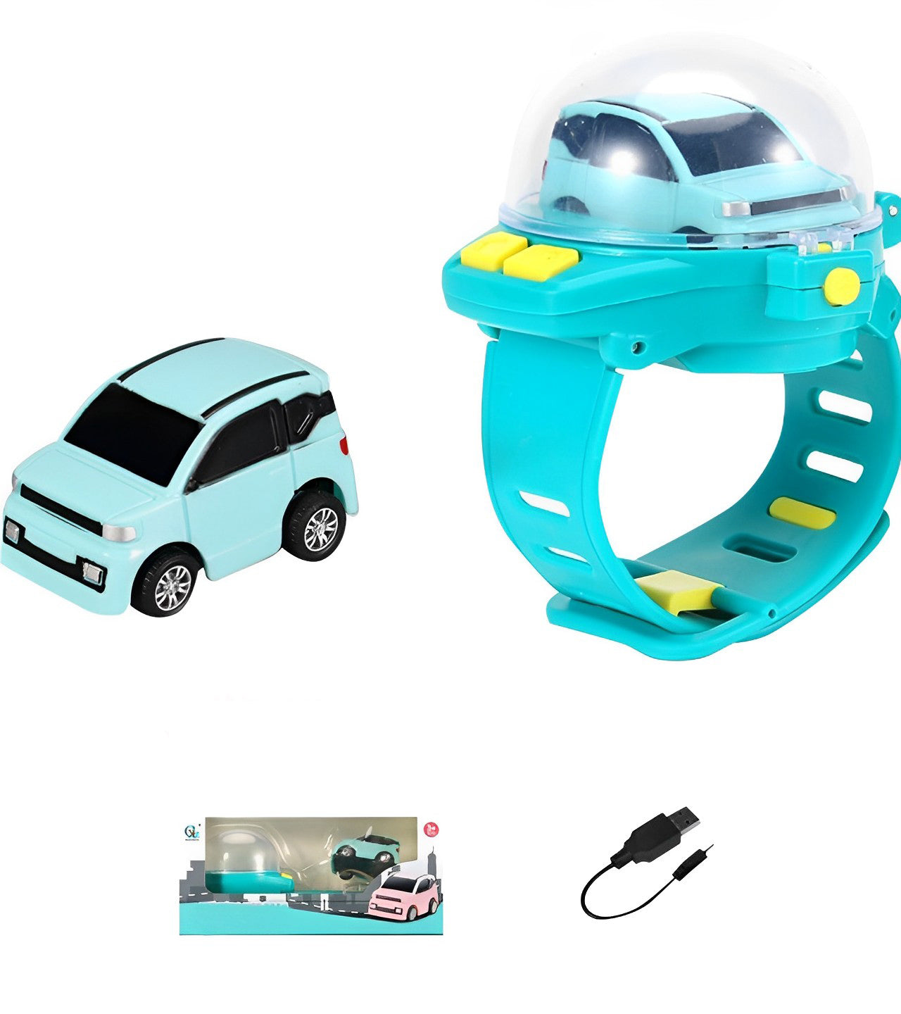 Mini 2.4g Rechargeable Remote Controlled Wristwatch Car Toy For Kids