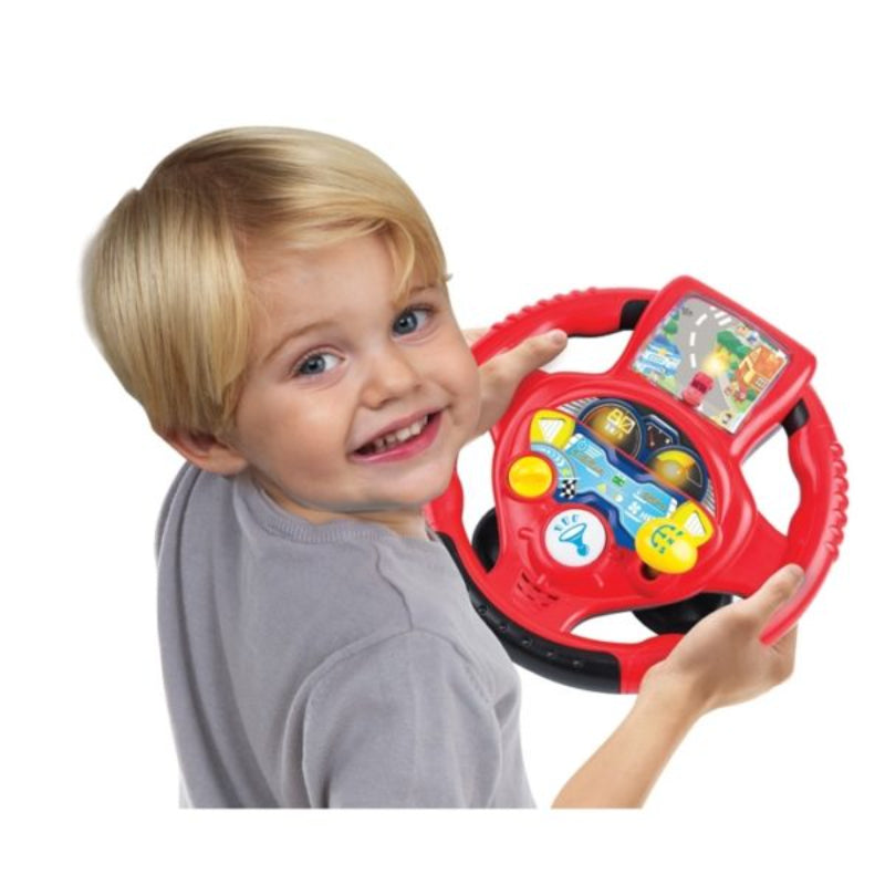 Colorful Speedster Driver Red Musical Toy Steering Wheel for Kids