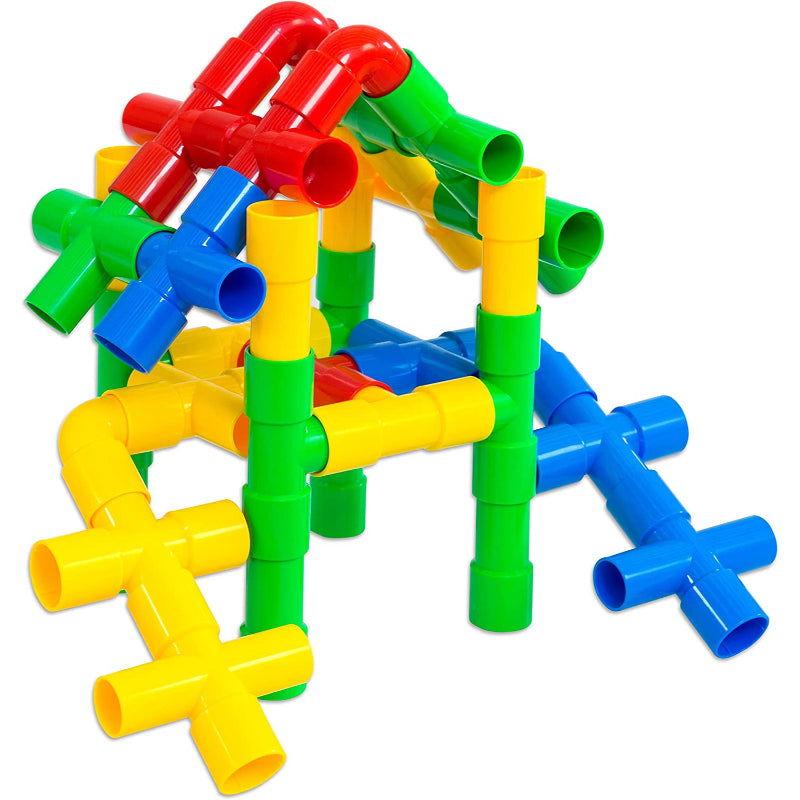 42PCS Colorful Plug-In Creative Building Pipe Blocks For Kids